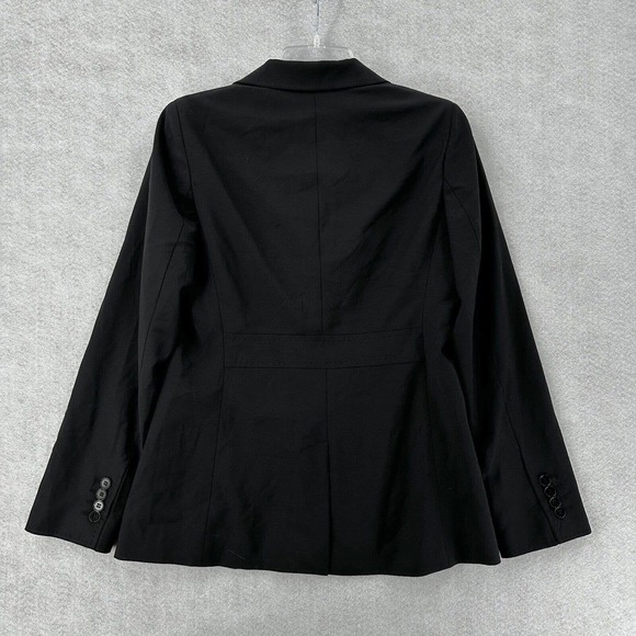 Talbots Blazer Jacket Womans 4 Black Suit Shoulder Pads 2 Button - Picture 2 of 13